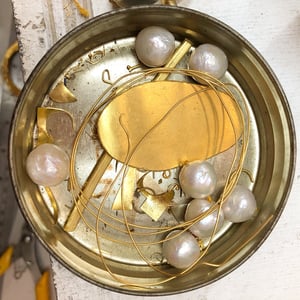 The makings of my 22k Gold and White Pearl Patricia Necklace, Katy Beh Jewelry, New Orleans