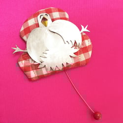 Katy Beh Masturbating Chicken Pull Toy Brooch I made at RISD in 1990