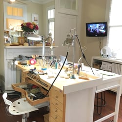 My studio is bright and sunny...and in my dining room.