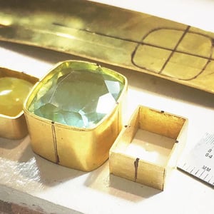 22k gold bezels for my Michelle Bracelet, Katy Beh Jewelry New Orleans